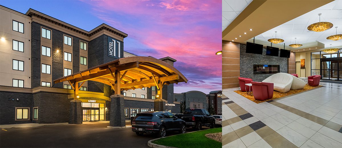 banner image for SONESTA DEBUTS A NEW SOFT BRAND article, featuring exterior and interior images of Sonesta hotels